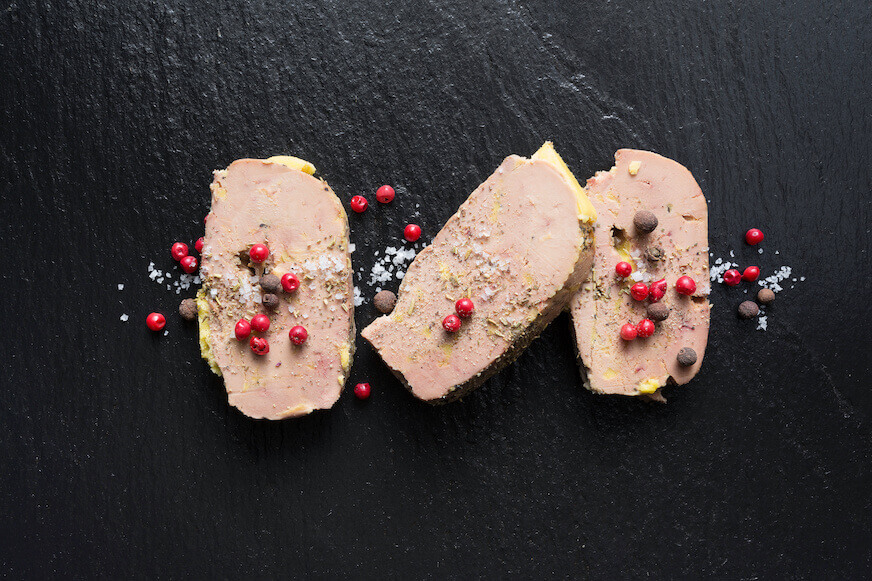 Foie Gras topped with salt and berries