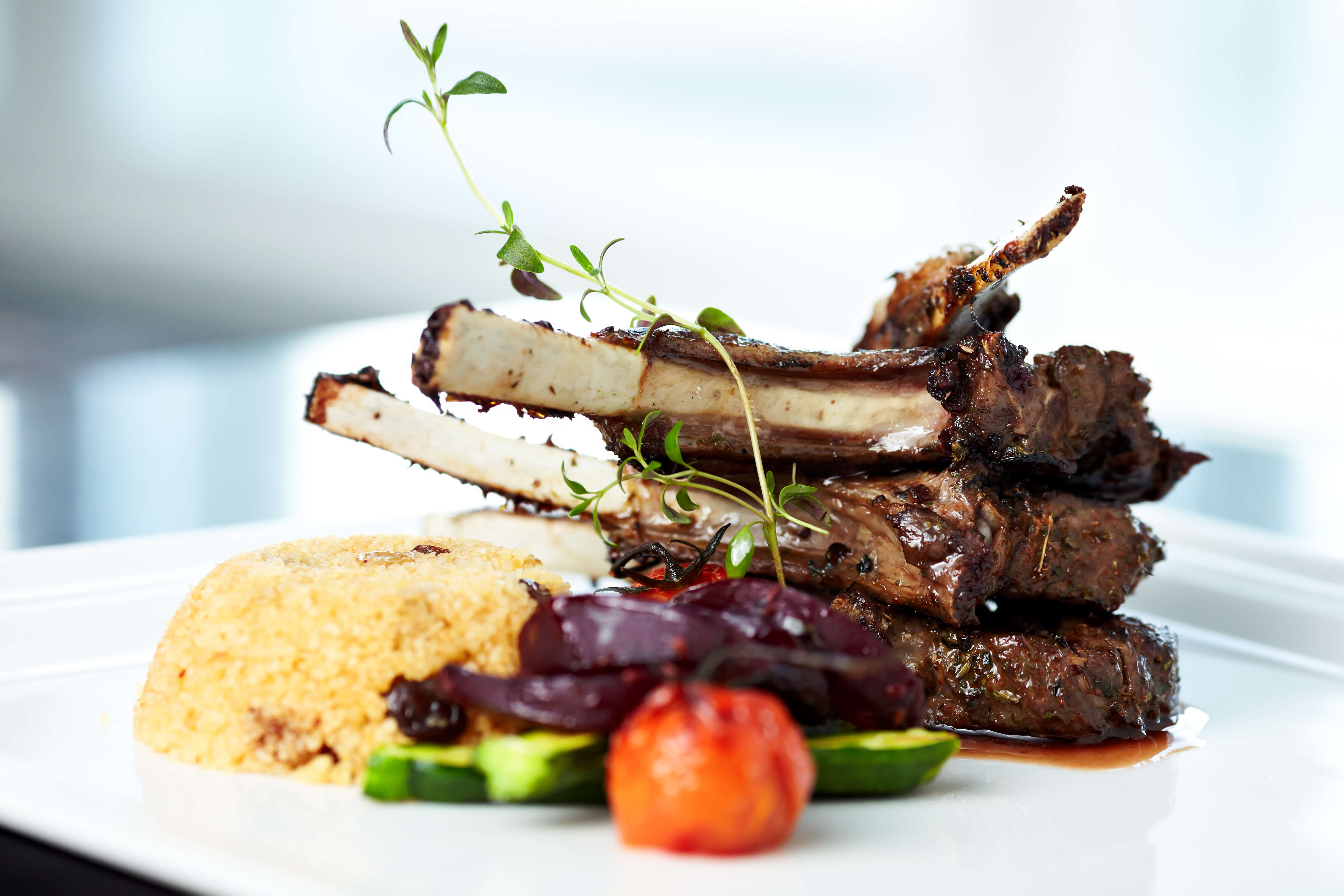 Grilled Lamb with couscous salad