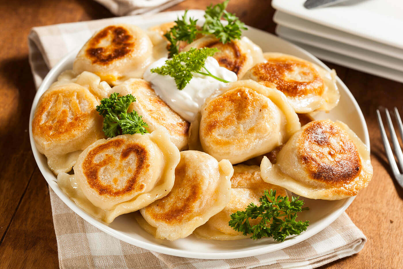 Pierogis with Sour Cream