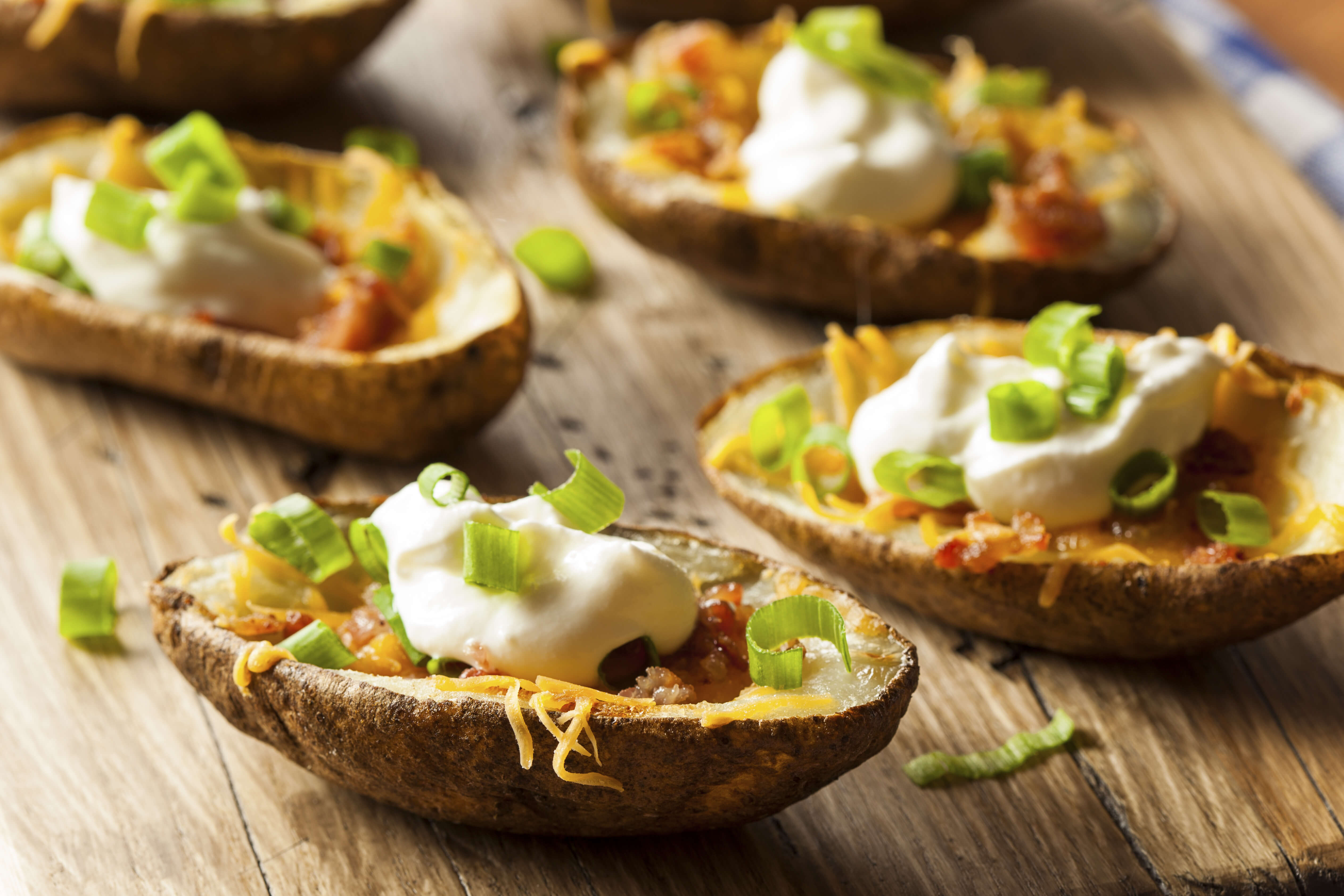 Potato skins are a great way to spice up the way you enjoy potatoes.