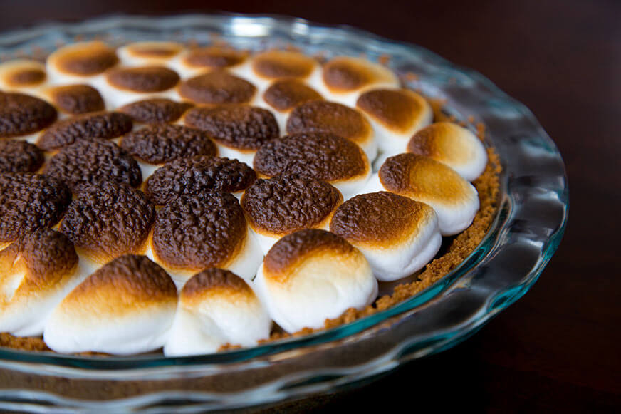 This s'mores pie tastes like it's fresh off the campfire.