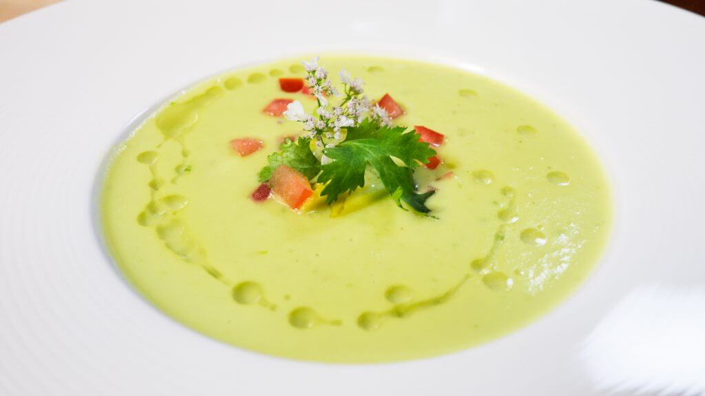 This creamy avocado soup is the perfect light summer dish.