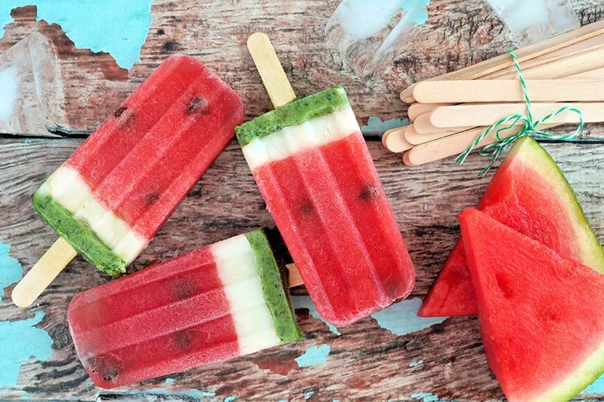 You can play around with a ton of different fillings and designs-like these adorable watermelon look alike popsicles.