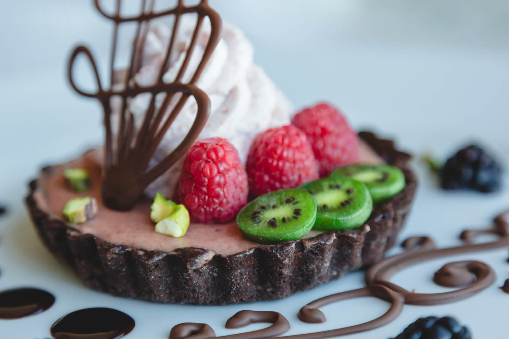 This chocolate cherry tart is the perfect dessert all year round.