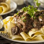 Beef stroganoff is a great crock pot dinner that you can throw together in the morning.