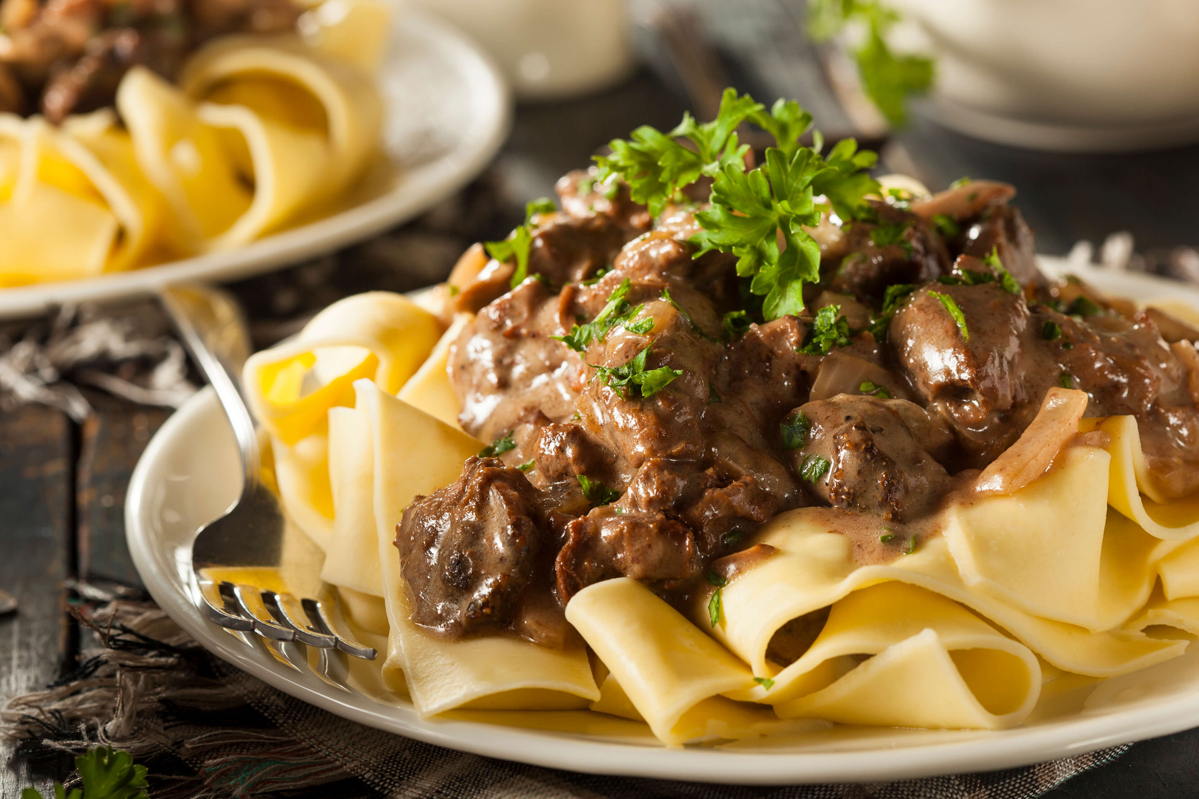 Beef stroganoff is a great crock pot dinner that you can throw together in the morning.