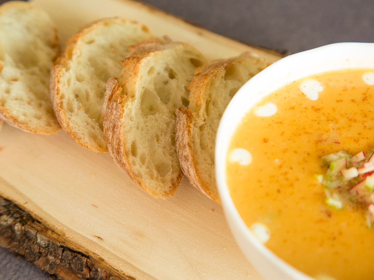 Serve the bread with a rustic baguette for dipping.