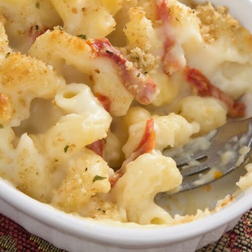 Cured meats are popular mac and cheese additions.
