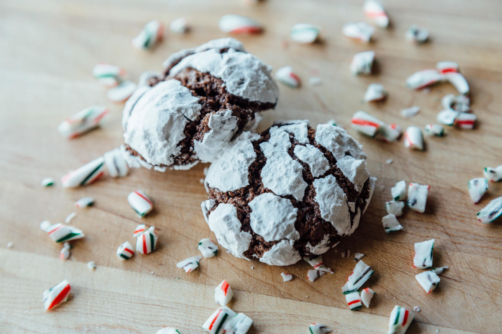 Baking the cookies with powdered sugar gives them their "crinkle" look