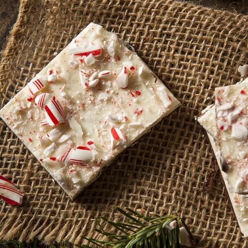 Make homemade peppermint bark with dark and white chocolate.