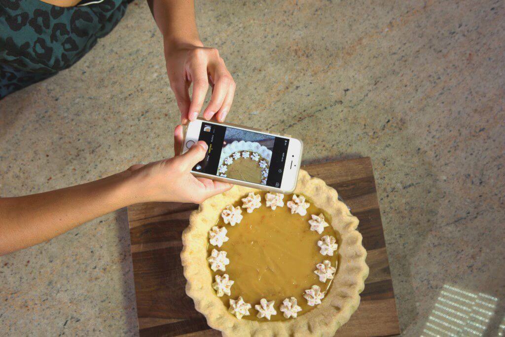 Garnish the pie with whipped cream and fresh shaved nutmeg.