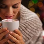 Drinking hot chocolate is the ultimate way to keep warm.