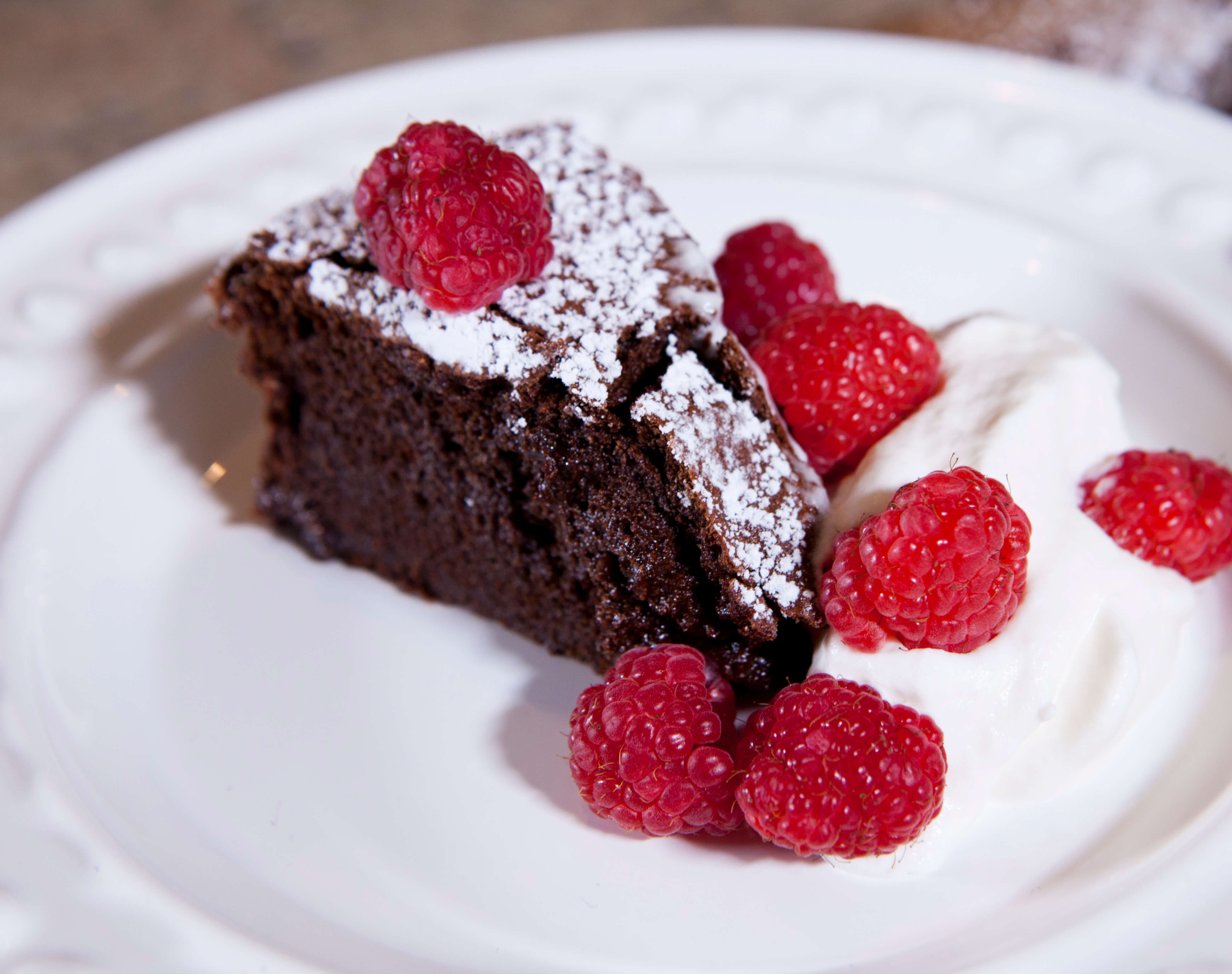 Serve up homemade flourless chocolate cake to your valentine