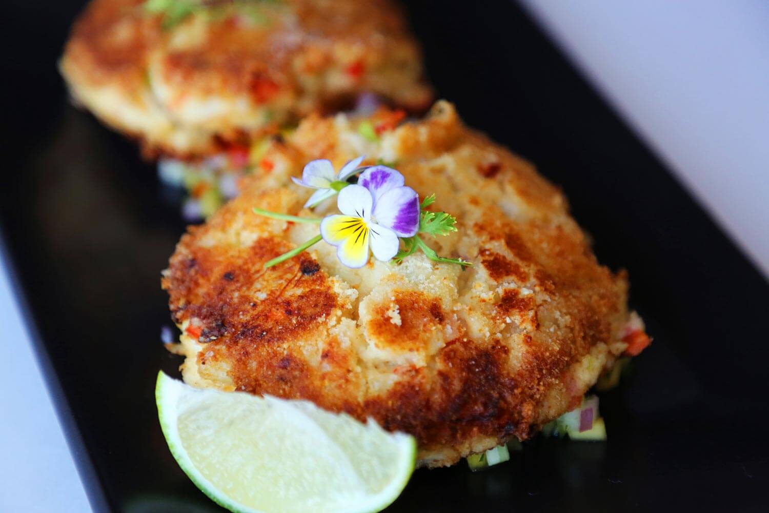 Paleo crab cakes used almond flour instead of bread crumbs.