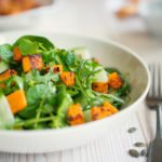Roasted butternut squash makes a great salad topping.