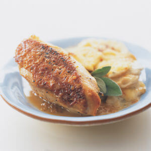 Pan Roasted Chicken Breasts with Sage-Vermouth Sauce