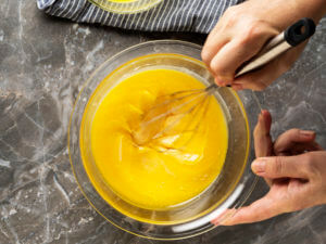 Whisking egg yolks