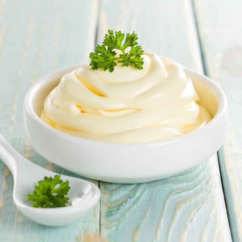 Mayonnaise in a bowl.