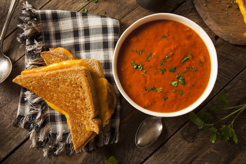 What's more comforting than grilled cheese and a bowl of soup?