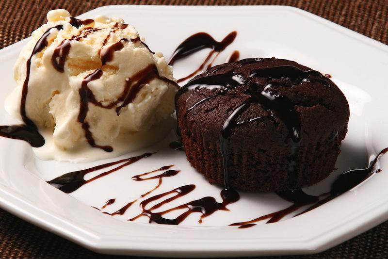 Pair lava cakes with ice cream for an amazing dessert.