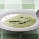 Fresh peas and asparagus are often staples in spring soups.