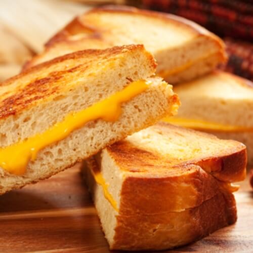 Grilled cheese is not as easy as it looks. It takes practice to get the right golden brown outside and melted-cheese inside.