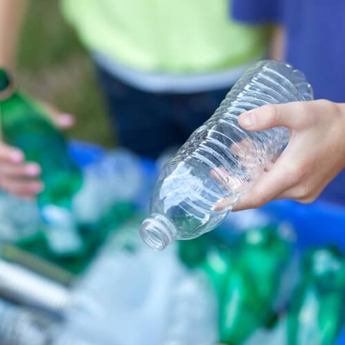 Recycling plastic is helpful but not using it altogether is much more friendly for the environment. Bring your own reusable water bottle and containers for eating and drinking on the go.