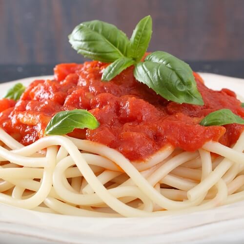 Tomato sauce is much healthier than creamy pasta sauces.