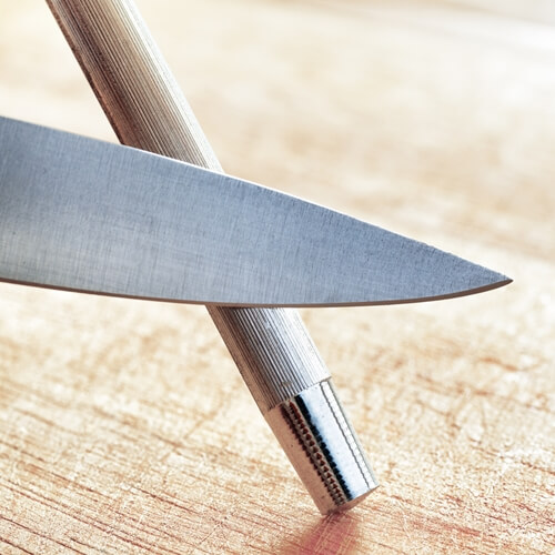 Using a sharpening steel is one way to keep your knives working well.