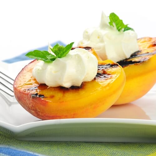 You can serve grilled peaches for dessert.